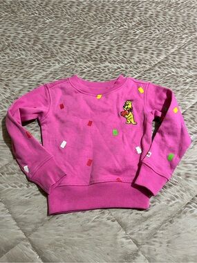 HARI Bright Pink Kids Sweatshirt with Heart Puppy Patch